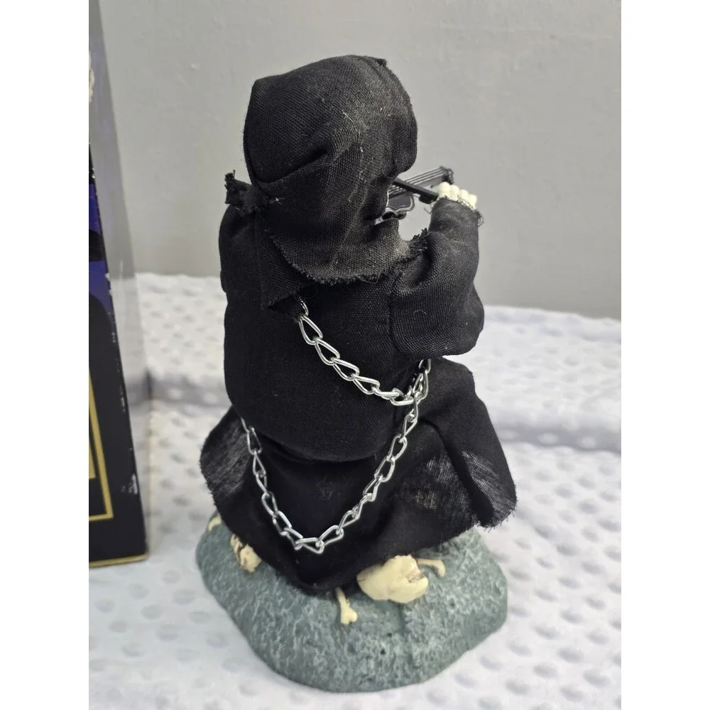Gemmy Grim Reaper Playing Violin 1996 Halloween Factory  Working Vintage Boxed